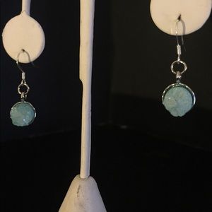 Teal blue Geode earrings